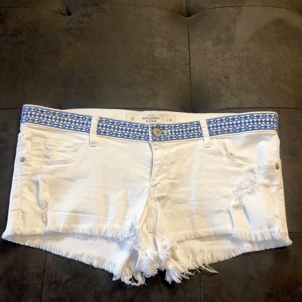 A&F White Denim Shorts